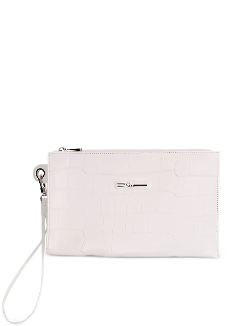 Longchamp Portemonnee met krokodillen-reliëf Wit