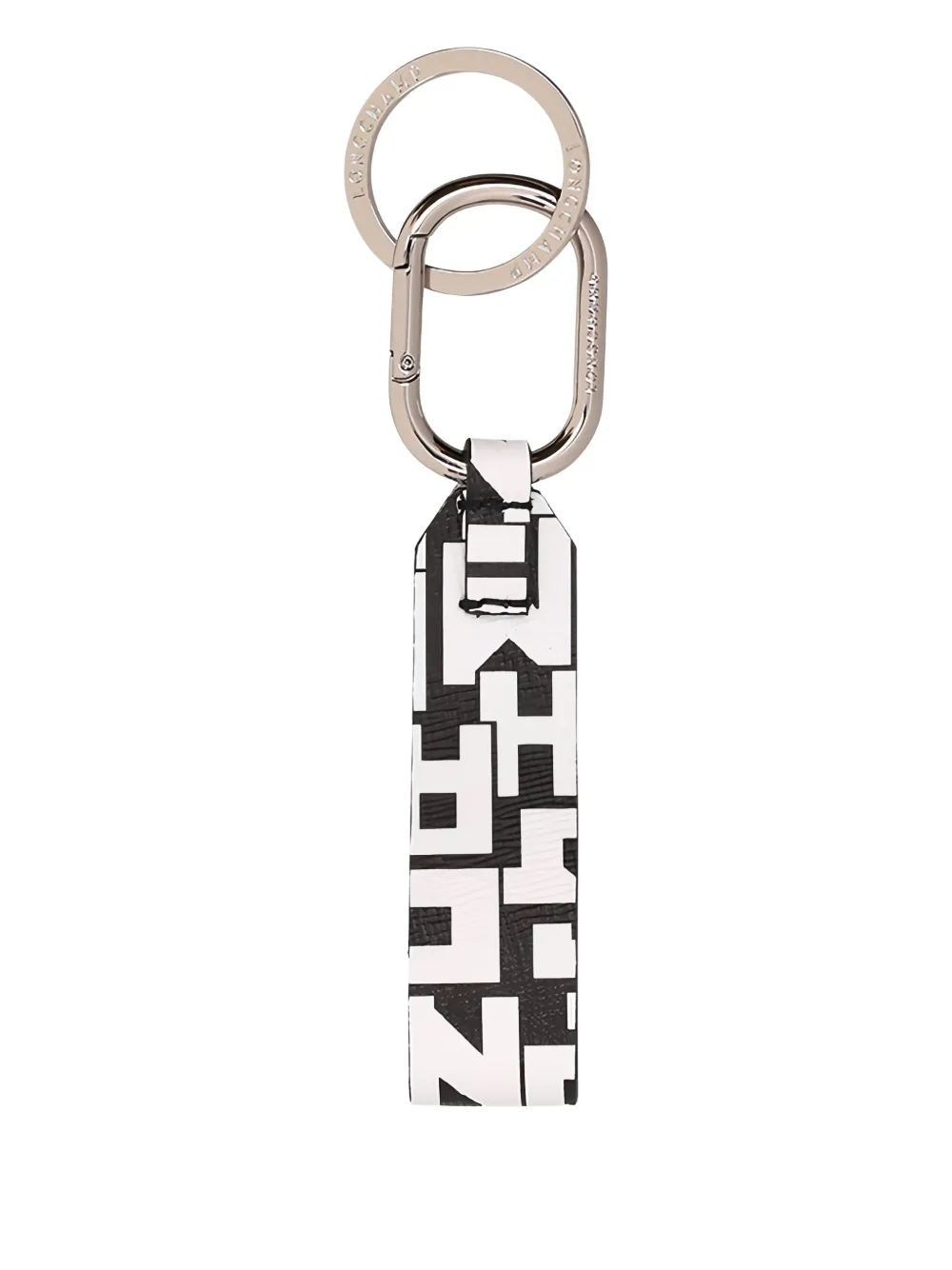 Longchamp geometric-pattern keyring Zwart