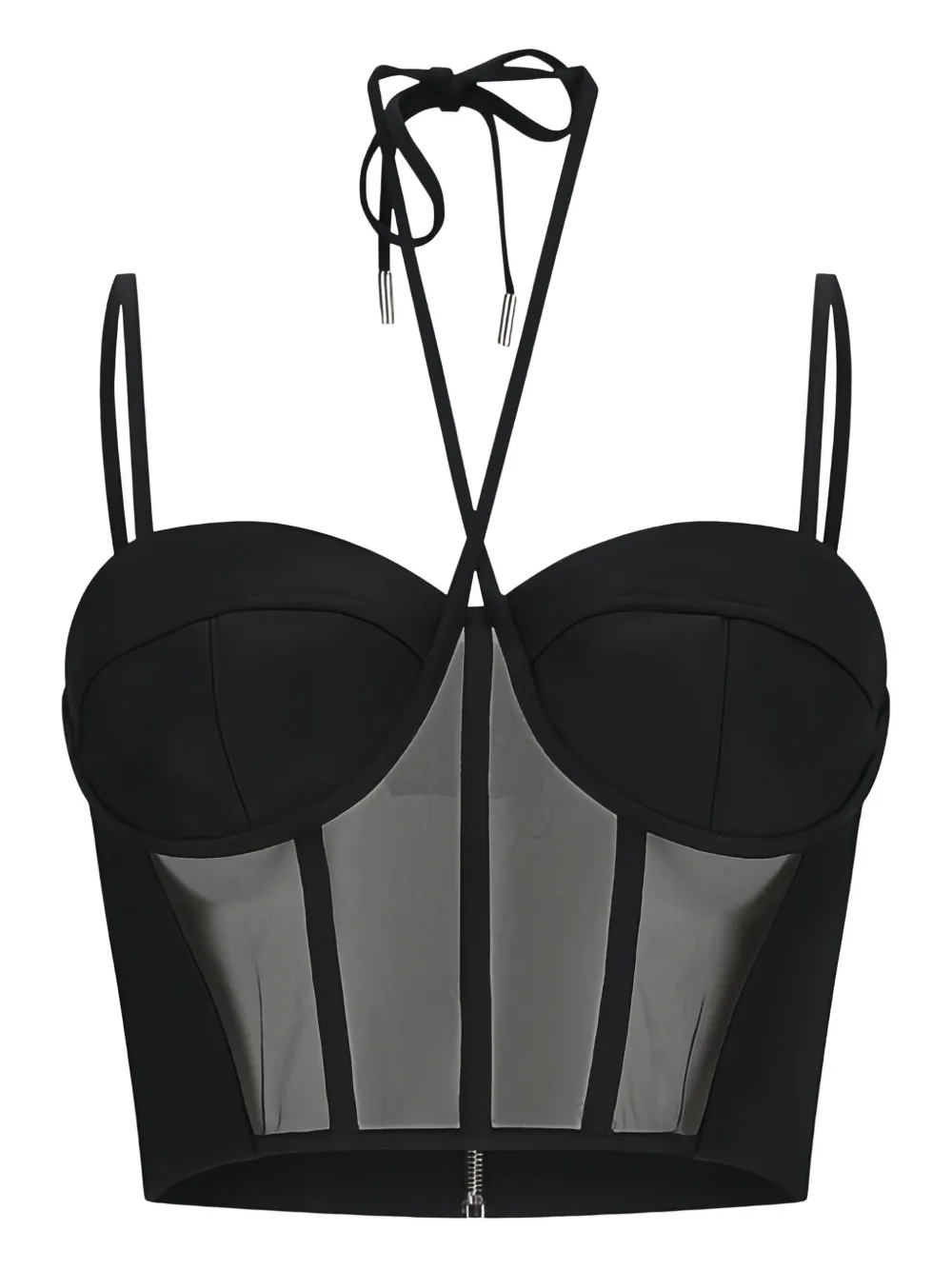 David Koma tulle insert corset top | Black | Image 1