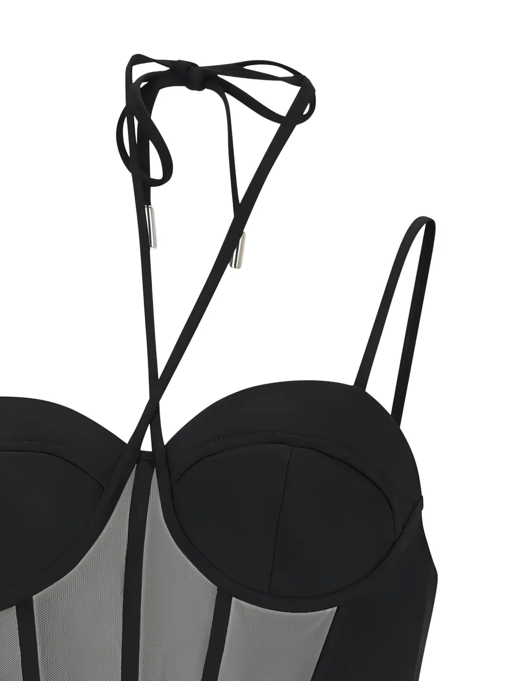 David Koma Tulle Insert Corset Top - Black 