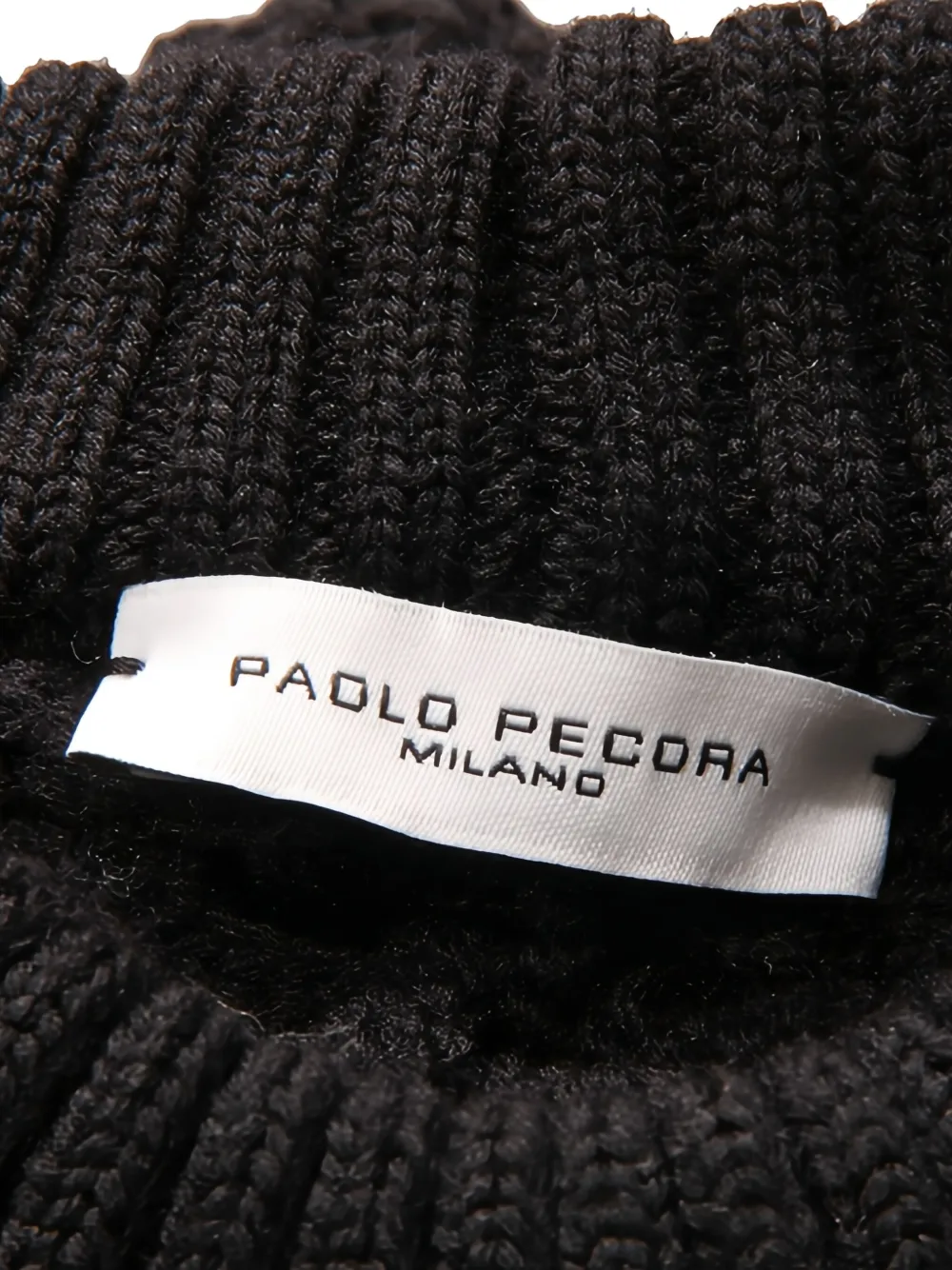 Paolo Pecora Kabelgebreide trui met ronde hals Zwart