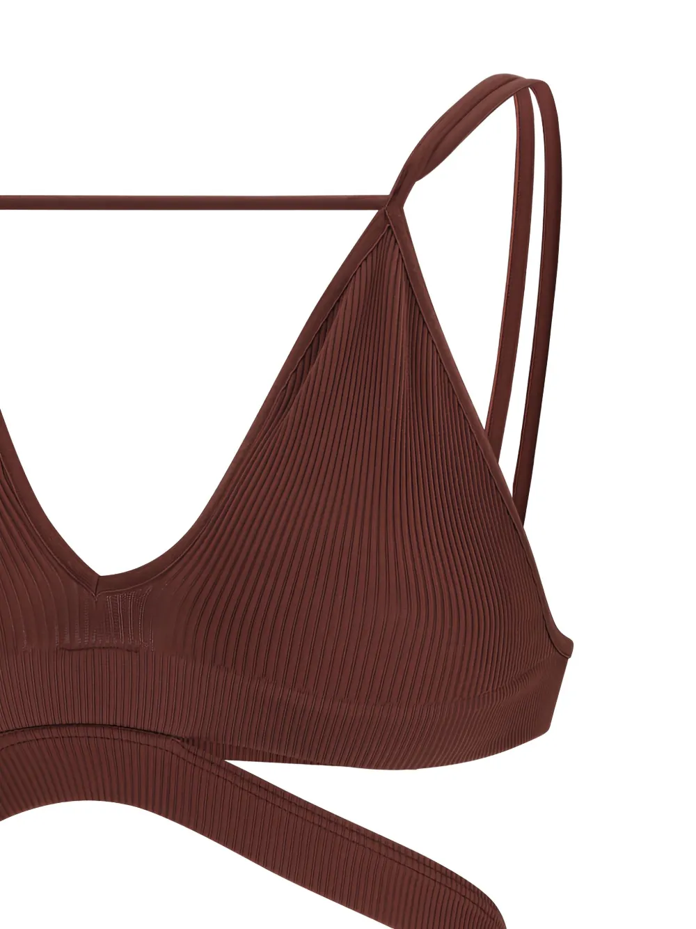 ANDREĀDAMO ribbed cut-out top Bruin
