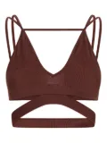 ANDREĀDAMO ribbed cut-out top - Brown