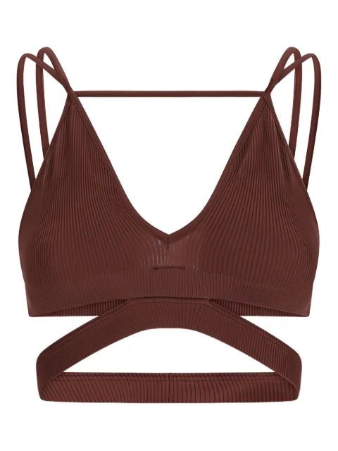 ANDREĀDAMO ribbed cut-out top