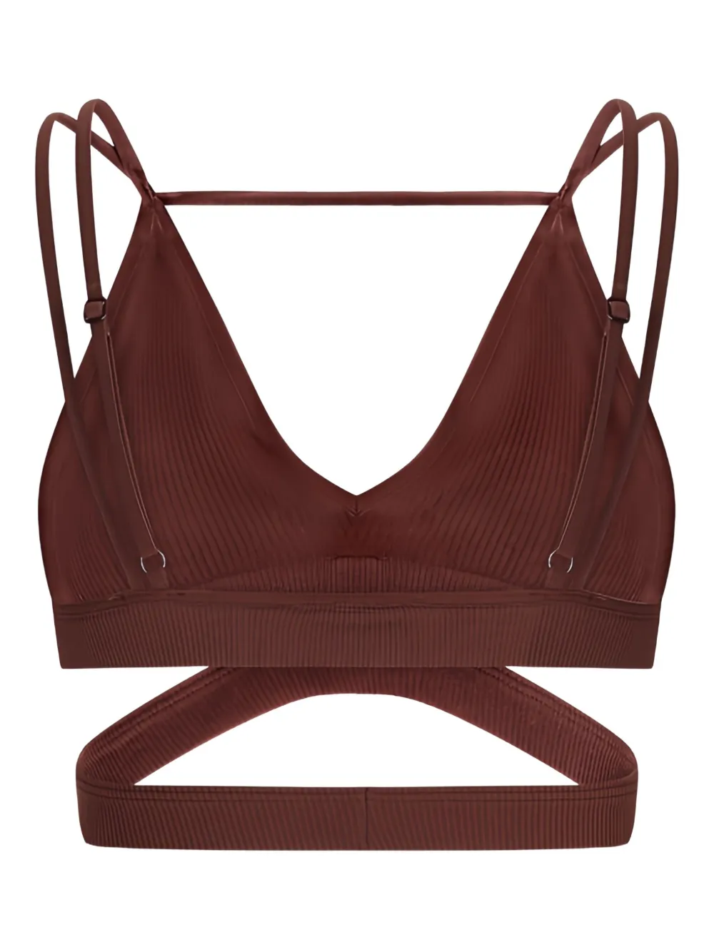 ANDREĀDAMO ribbed cut-out top Bruin