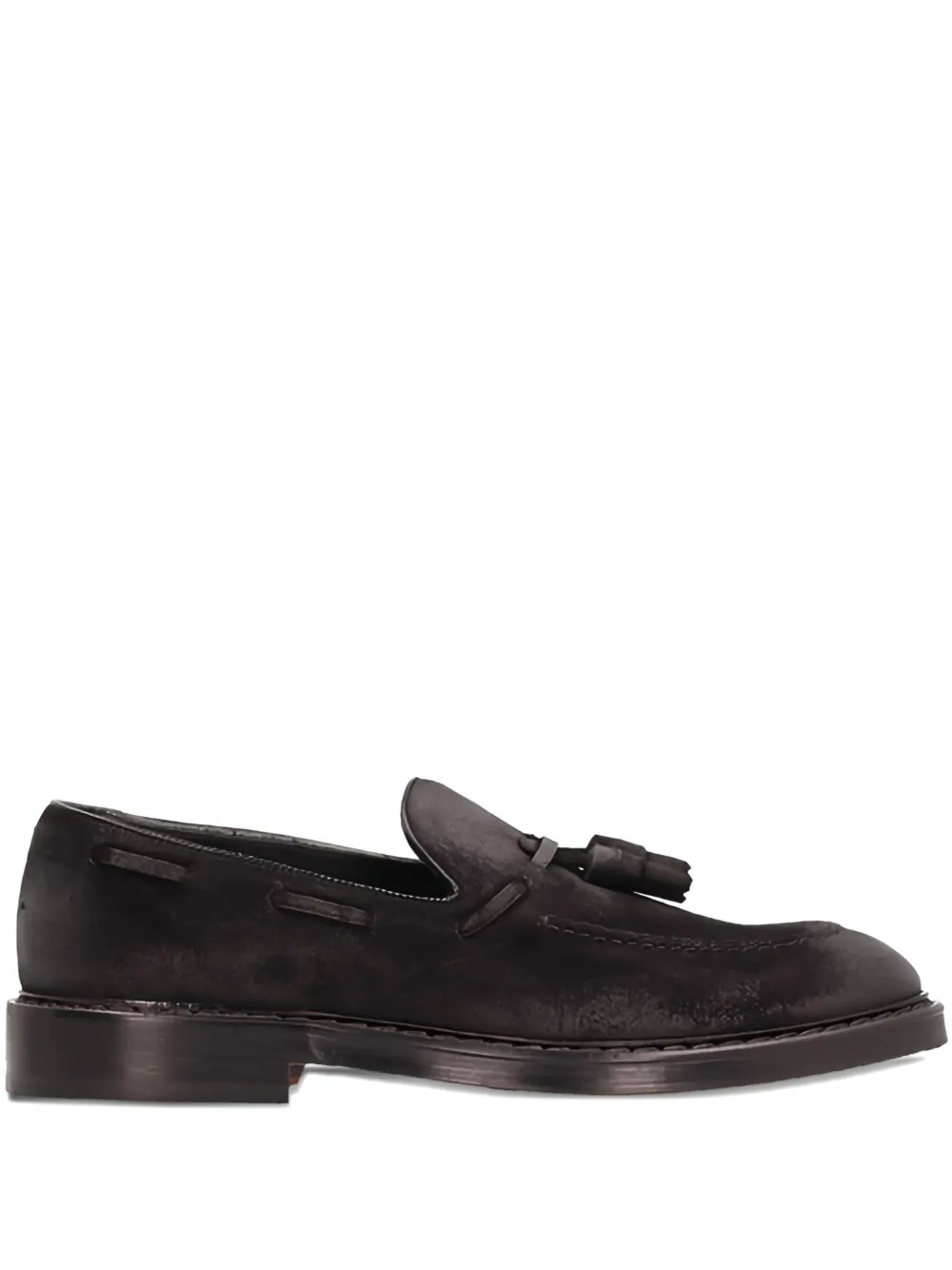 Doucal's tassel-detail suede loafers Brown