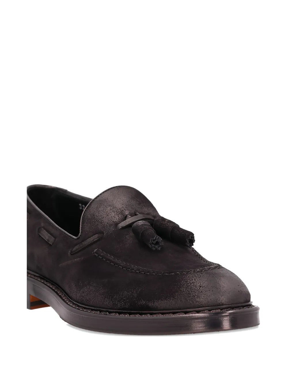 Doucal's tassel-detail suede loafers Brown