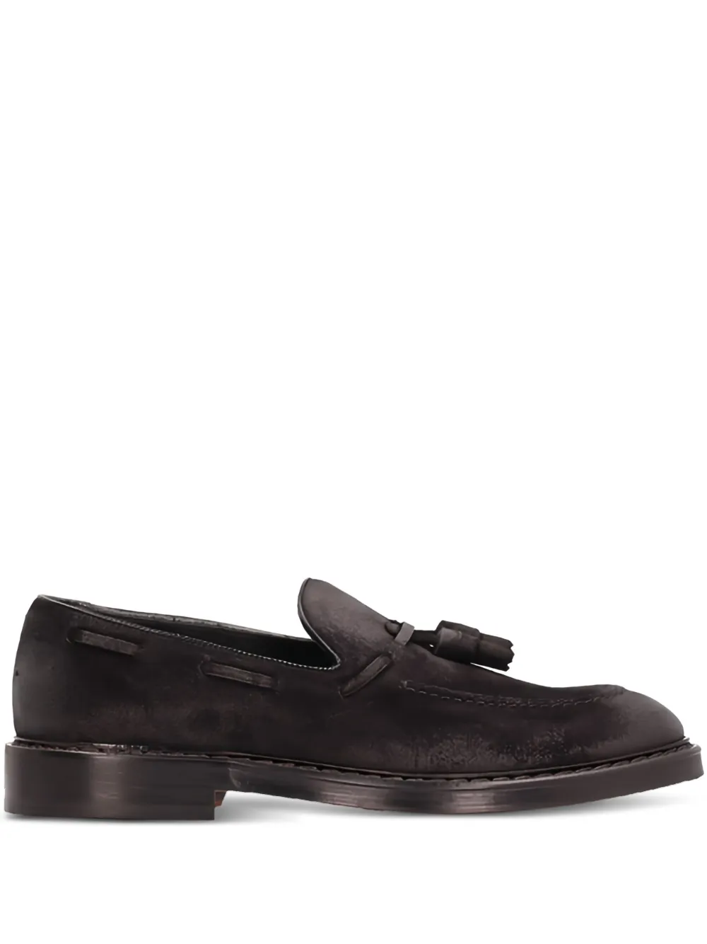 Doucal's tassel-detail suede loafers Brown