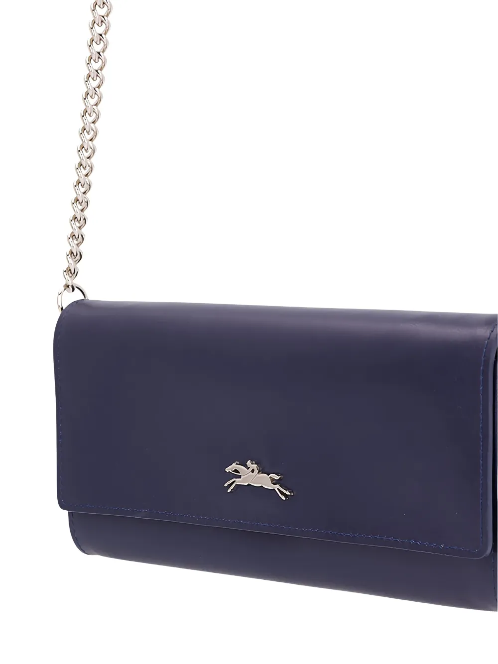 Longchamp horse-rider logo chain wallet 006 NAVY