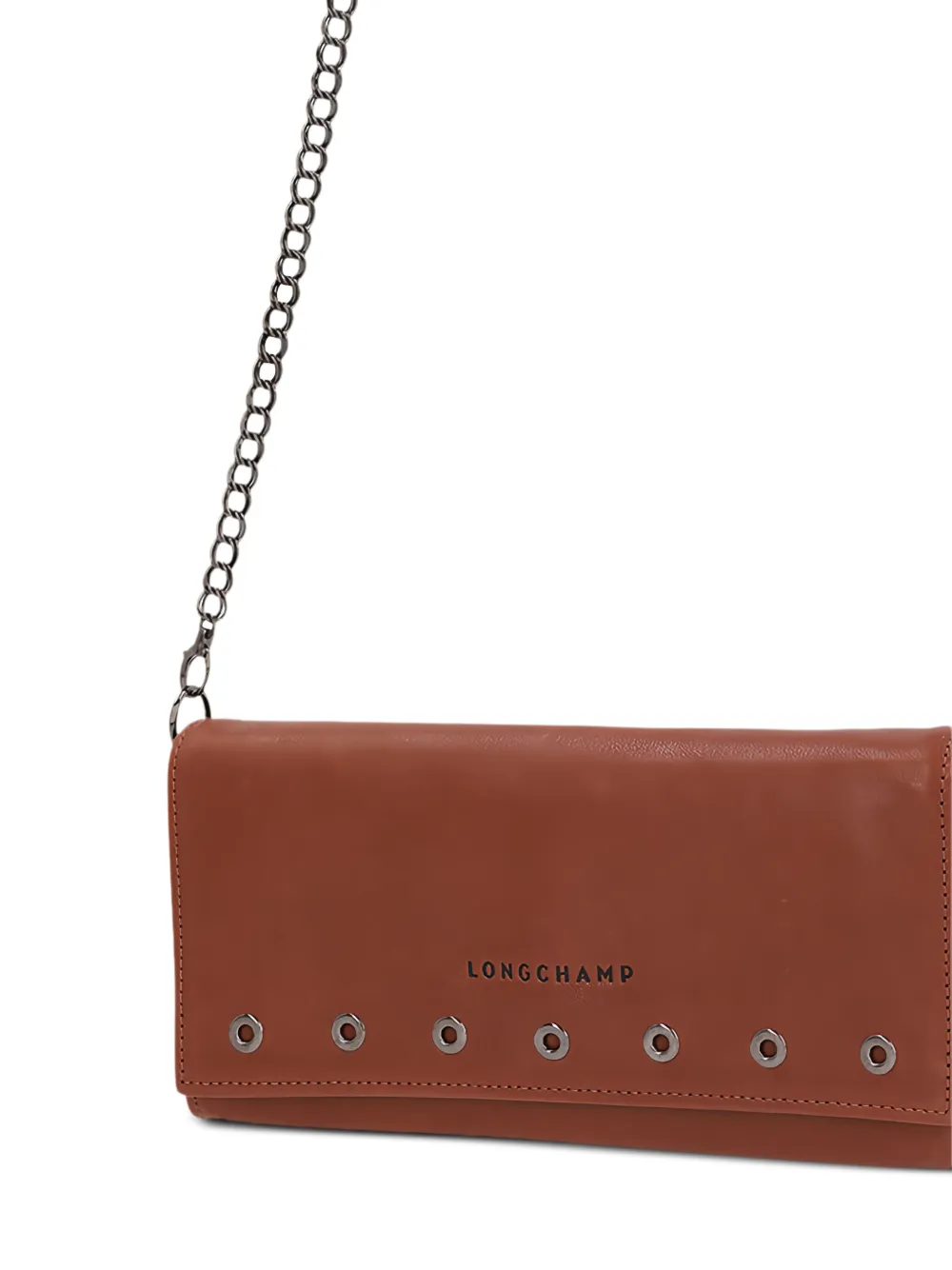 Longchamp Le Pliage chain-embellished wallet Bruin