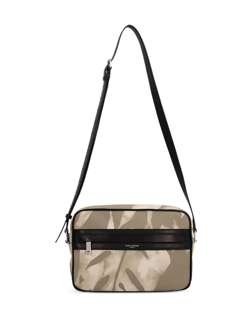 Saint Laurent leaf-print camera bag Beige