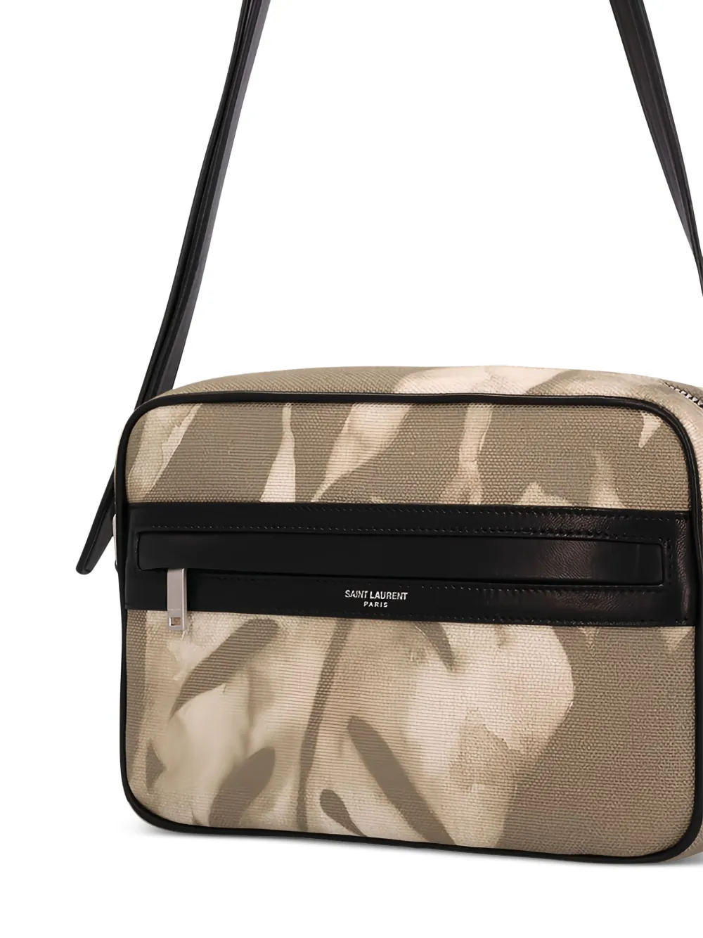 Saint Laurent leaf-print camera bag Beige