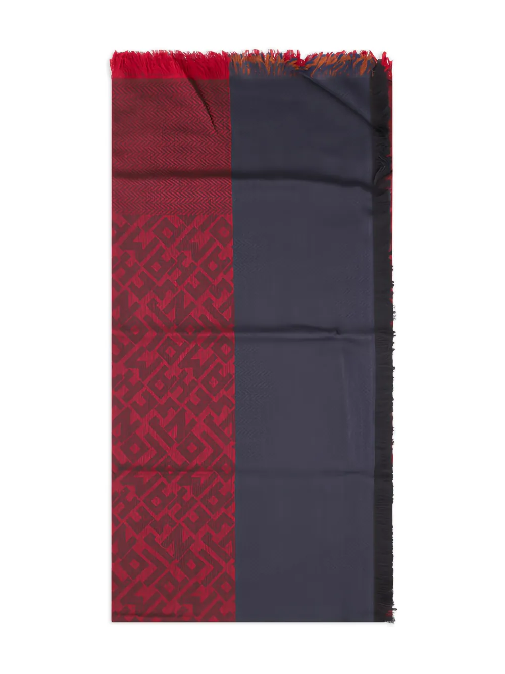 Longchamp geometric-pattern scarf Rood