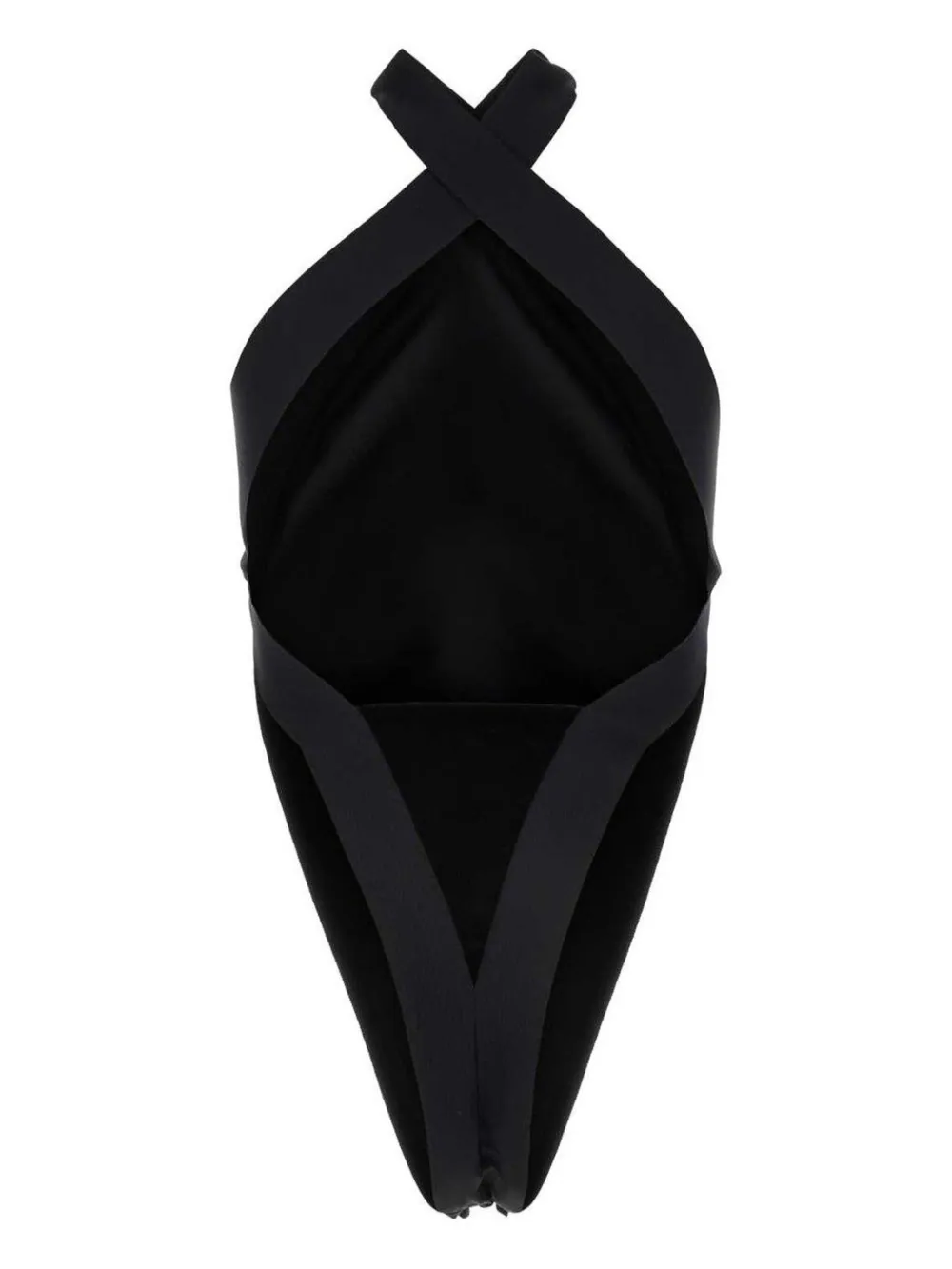 Saint Laurent cross-neck velvet bodysuit Zwart