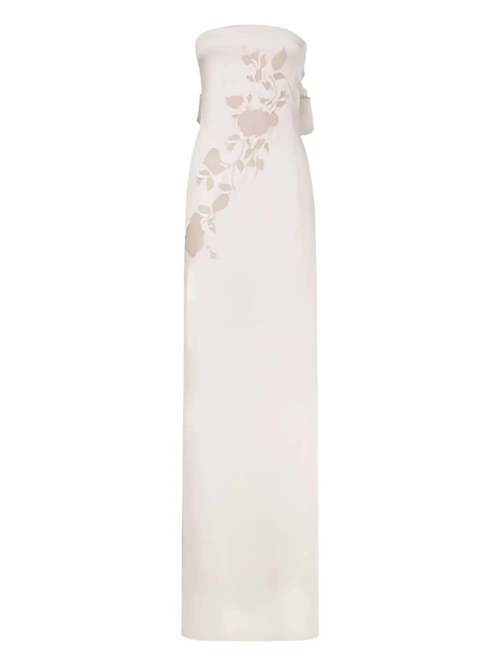 FENDI Satijnen jurk met bloemenprint Beige