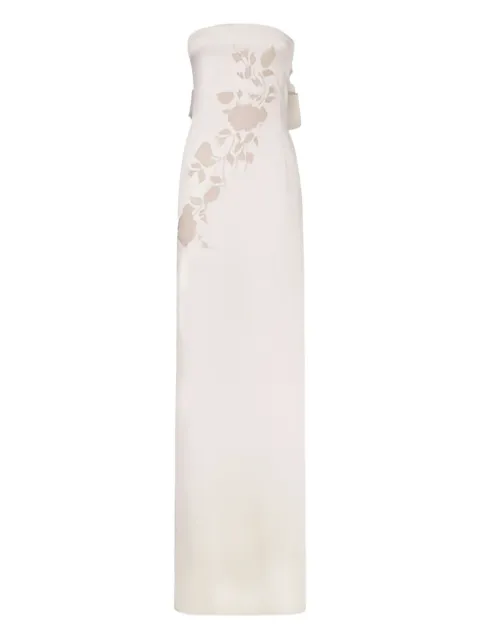 FENDI floral-embellished satin dress
