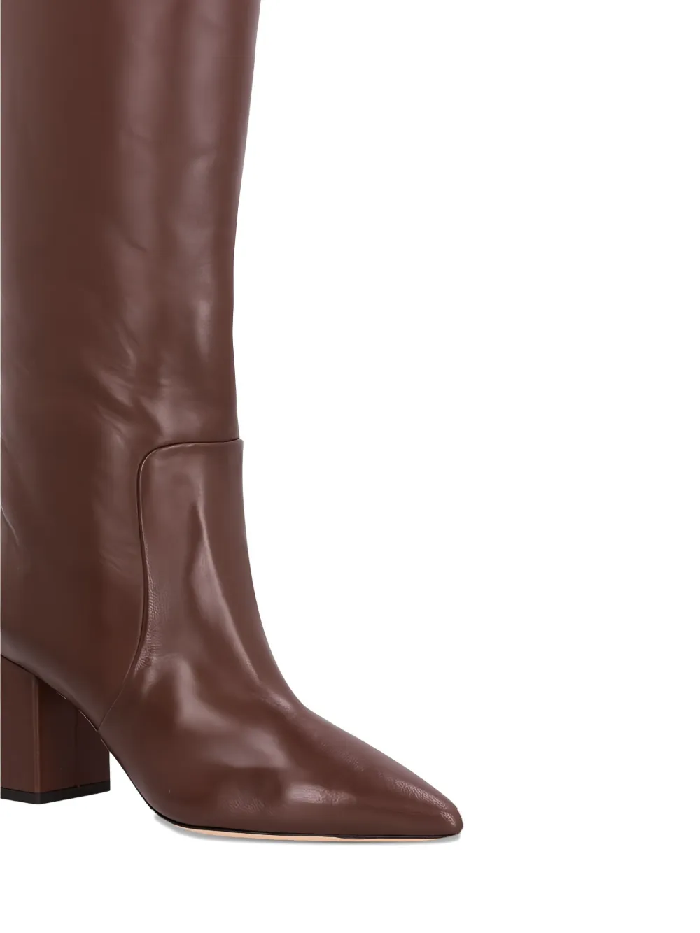 Paris Texas Anja 70MM leather block-heel boots Brown
