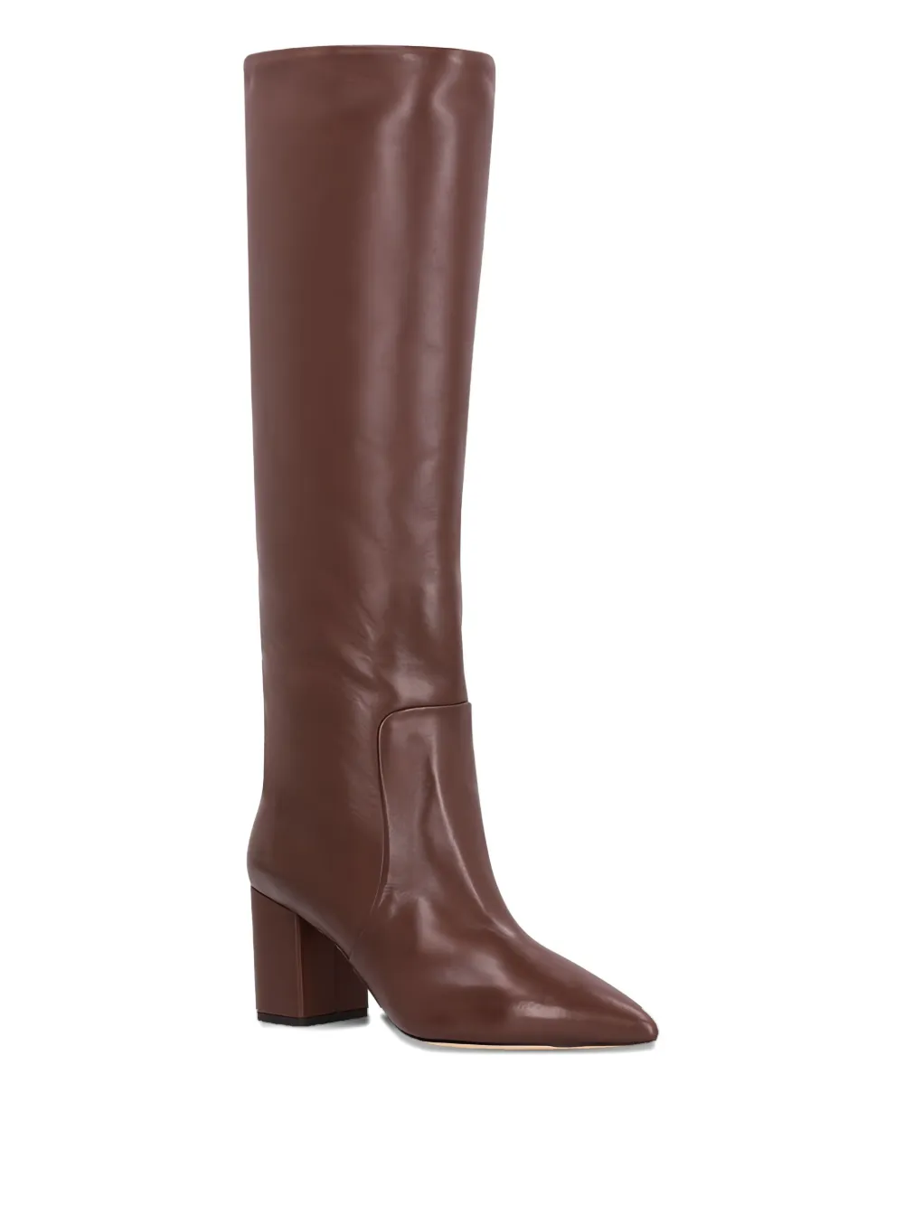 Paris Texas Anja 70MM leather block-heel boots Brown