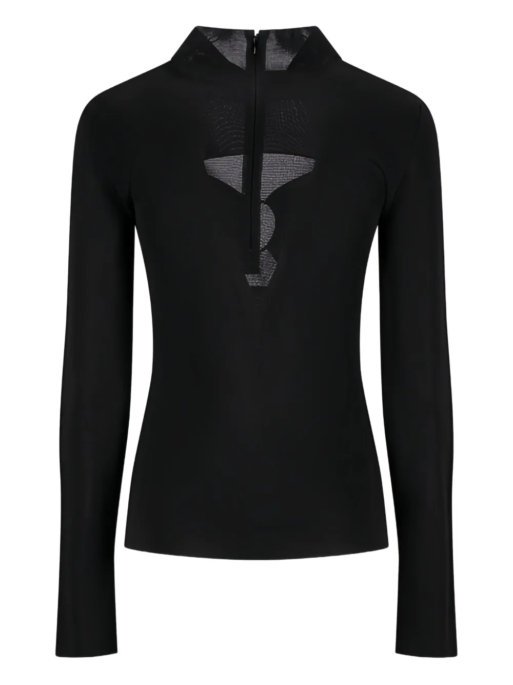 TOM FORD mock-neck ring-detail top Zwart