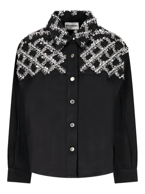 DES PHEMMES crystal-embellished shirt