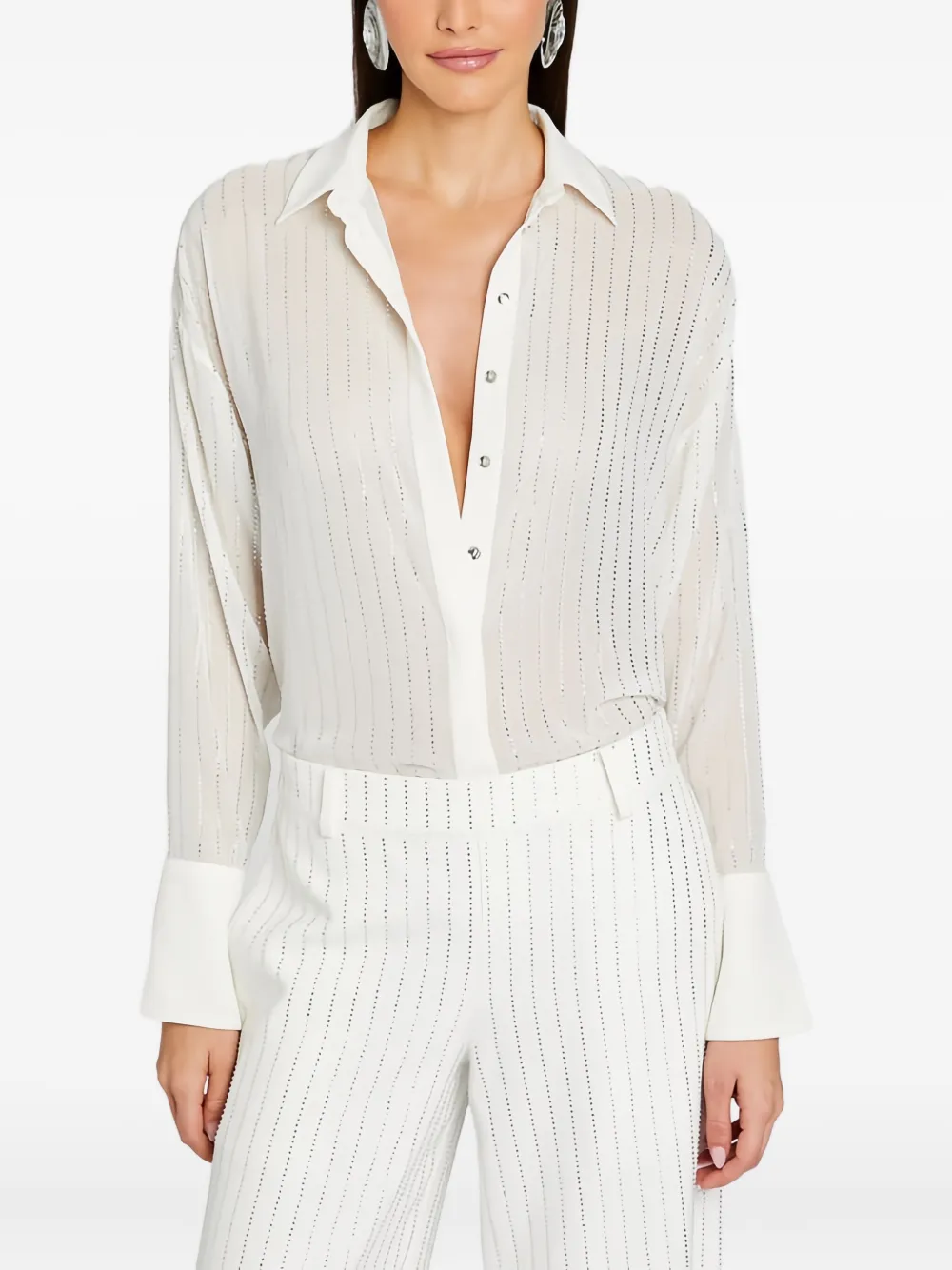 Retroféte Kennedy Embellished Top In White