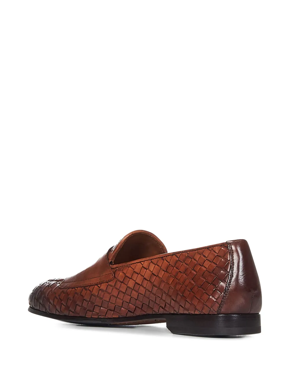 Doucal's woven leather monk shoes Brown