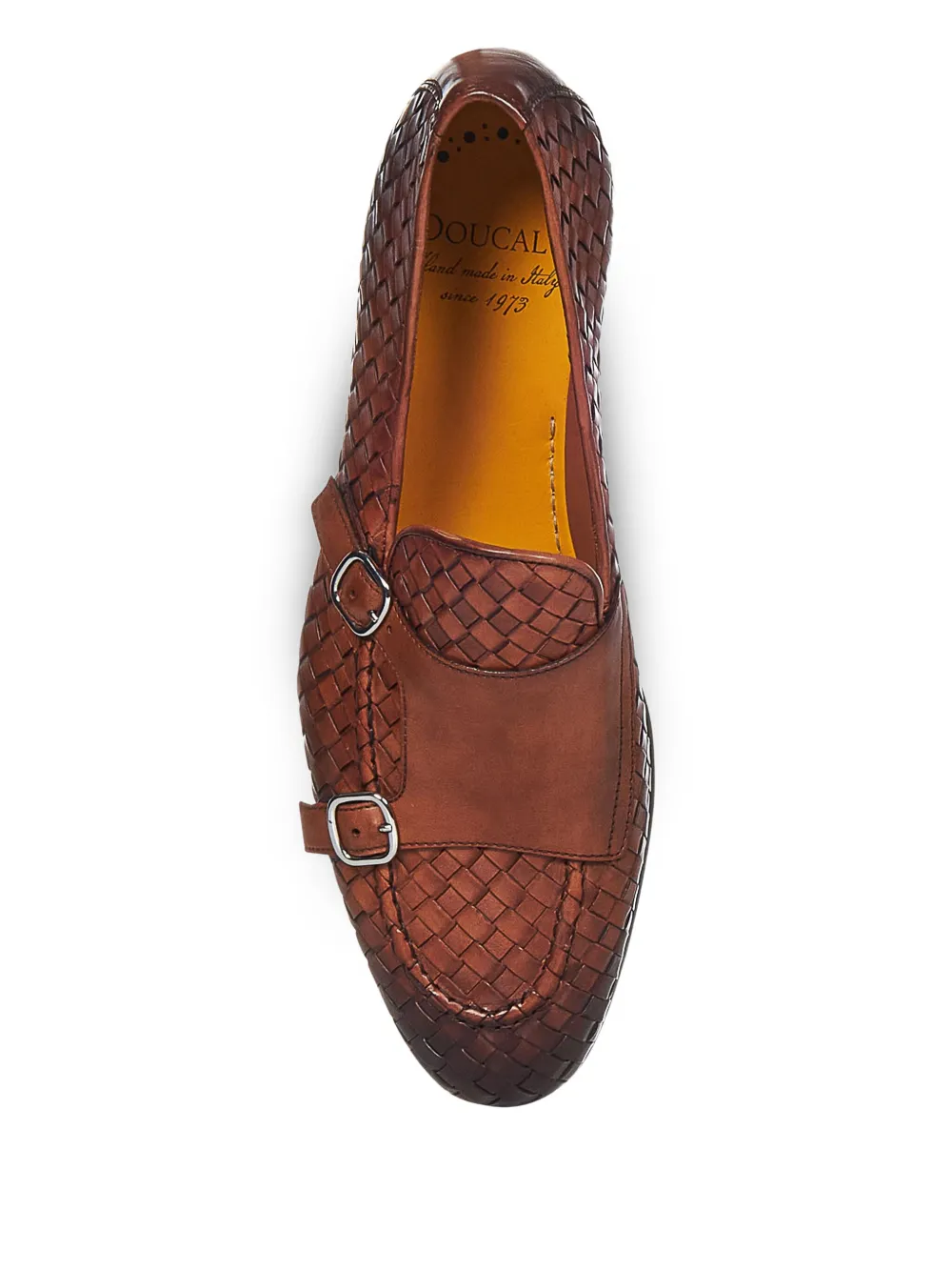Doucal's woven leather monk shoes Brown