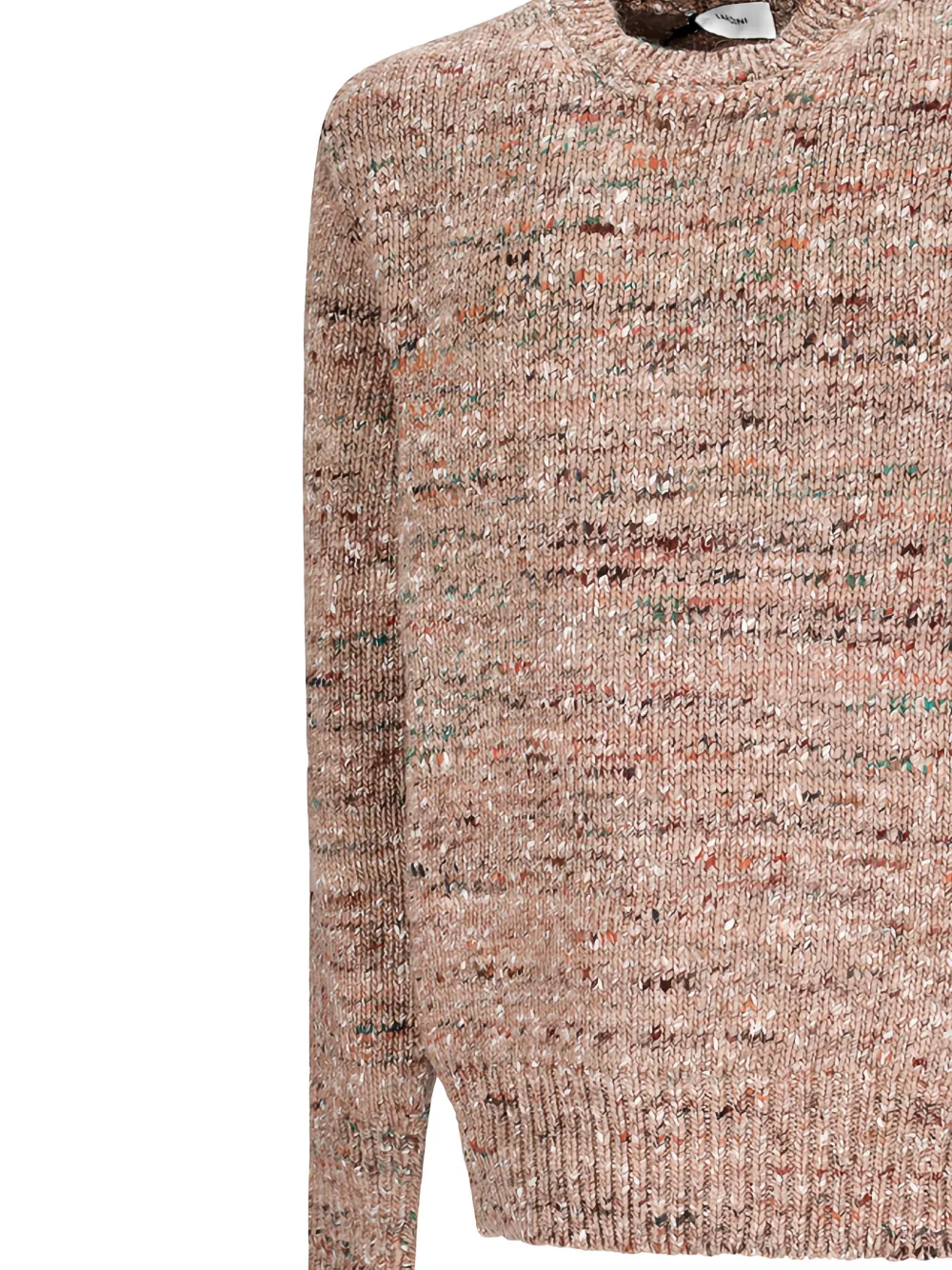 Lardini speckled crew-neck sweater Beige