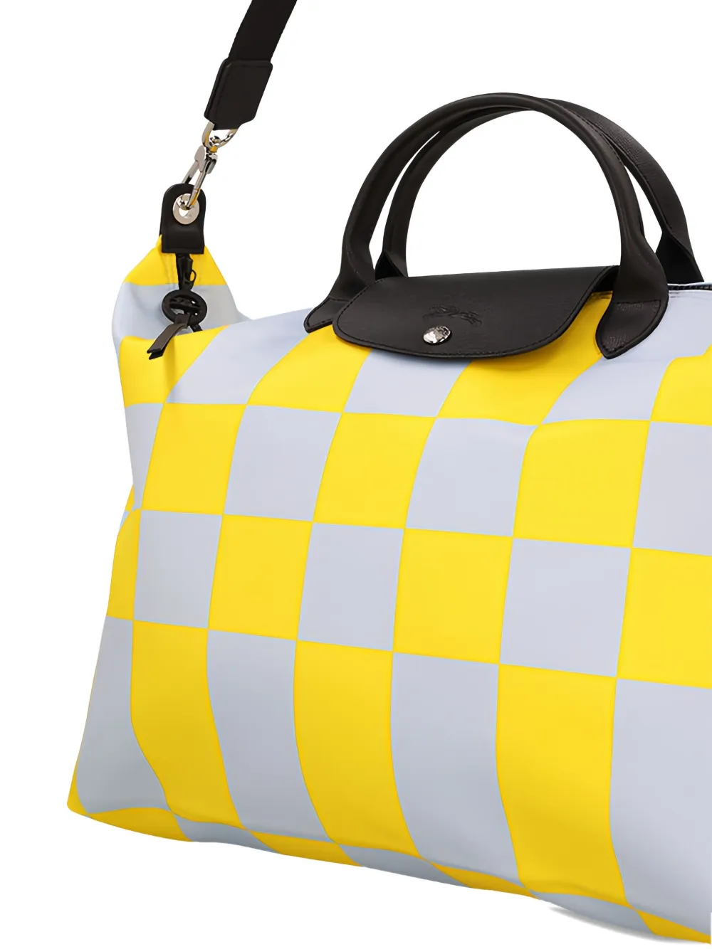 Longchamp medium checkerboard-pattern tote bag Geel