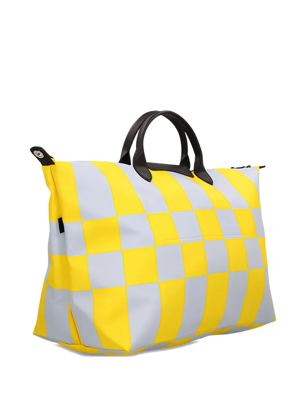 Longchamp medium checkerboard-pattern tote bag Geel