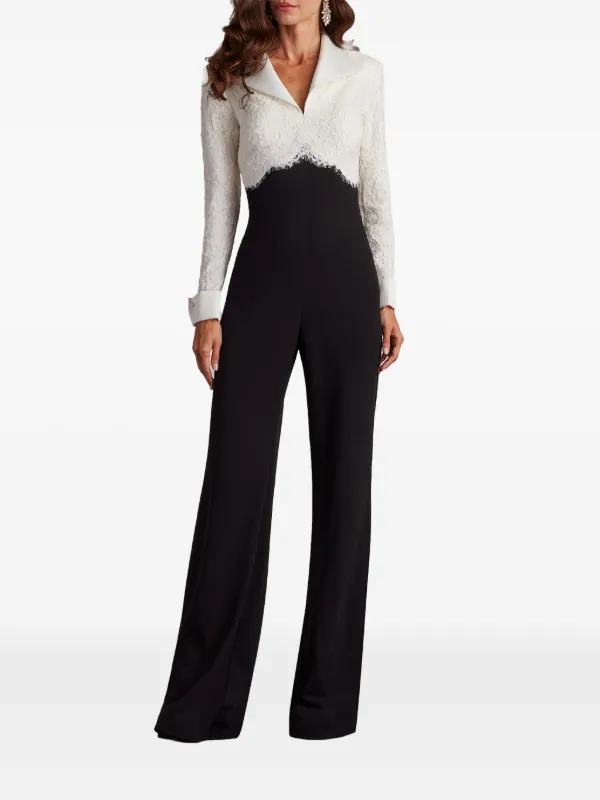 Tadashi Shoji Jumpsuit Con Panel De Encaje Blanco FARFETCH AR