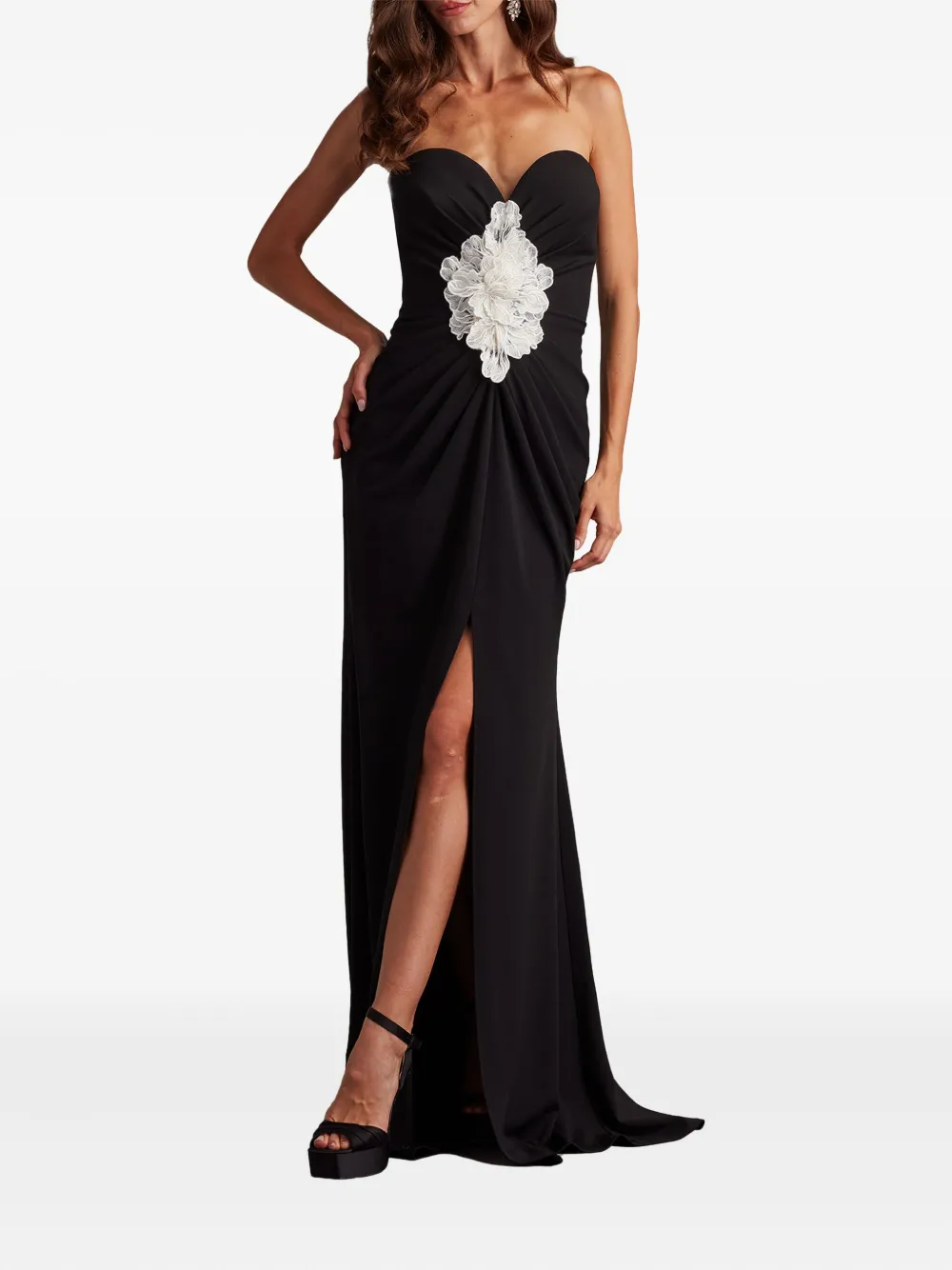 Tadashi Shoji Strapless avondjurk - Zwart