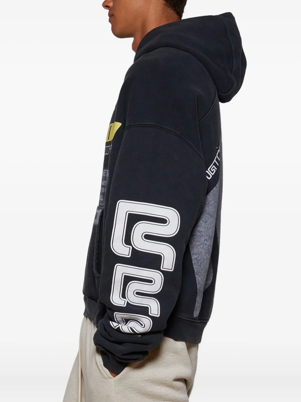 RRR123 Hoodie met print Zwart