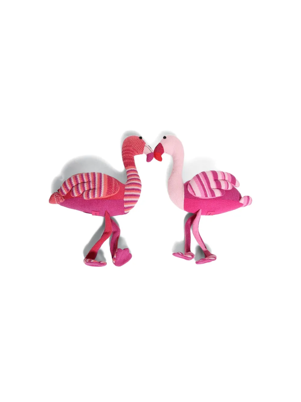 The Elder Statesman Kissing Striped Flamingos Decorative Stuffed Animals (40.6cm X 48.3cm) In Pink