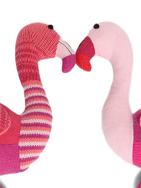 The Elder Statesman Kissing ストライプ フラミンゴ ぬいぐるみ 40.6