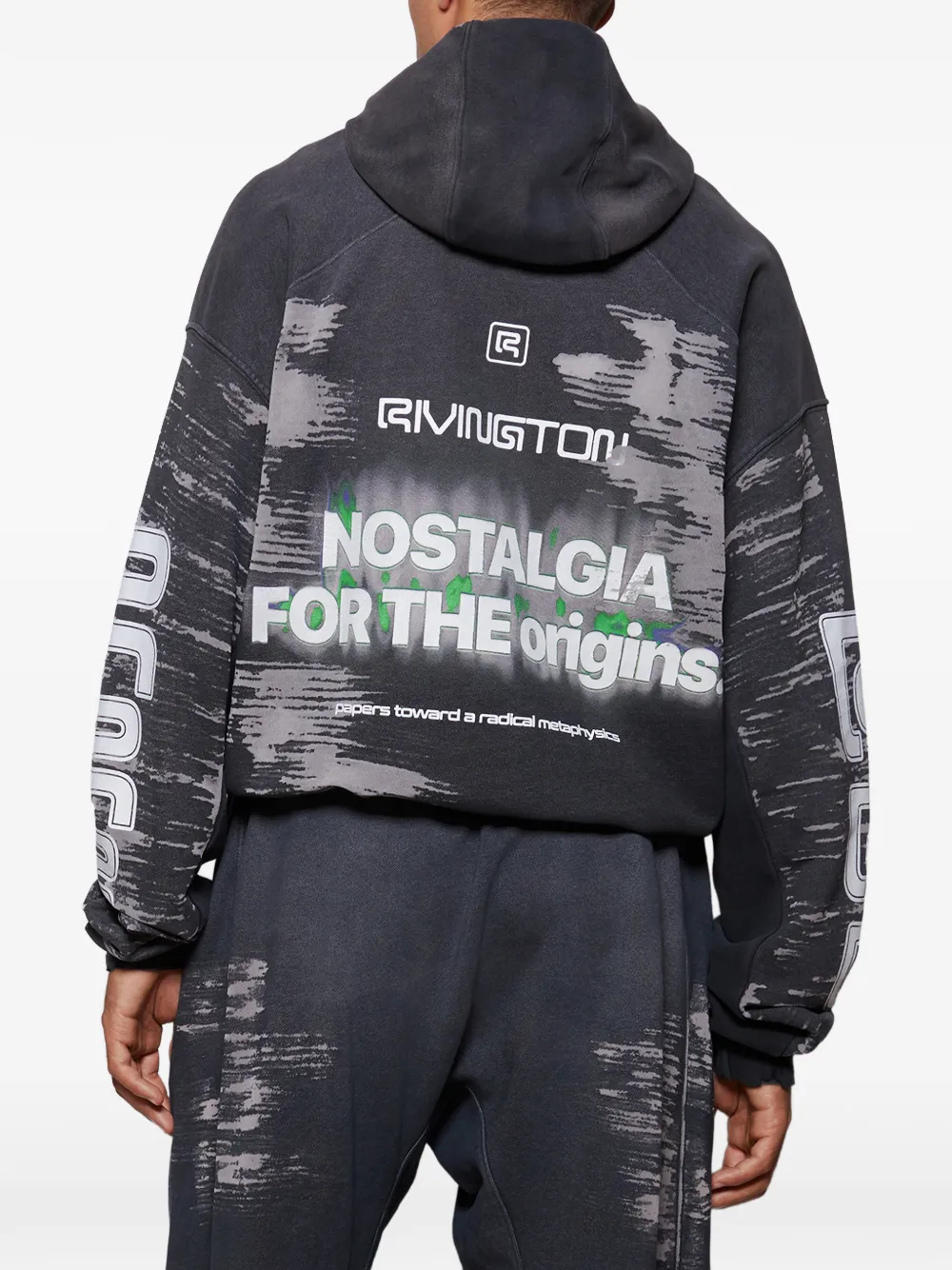 RRR123 Hoodie met print Grijs