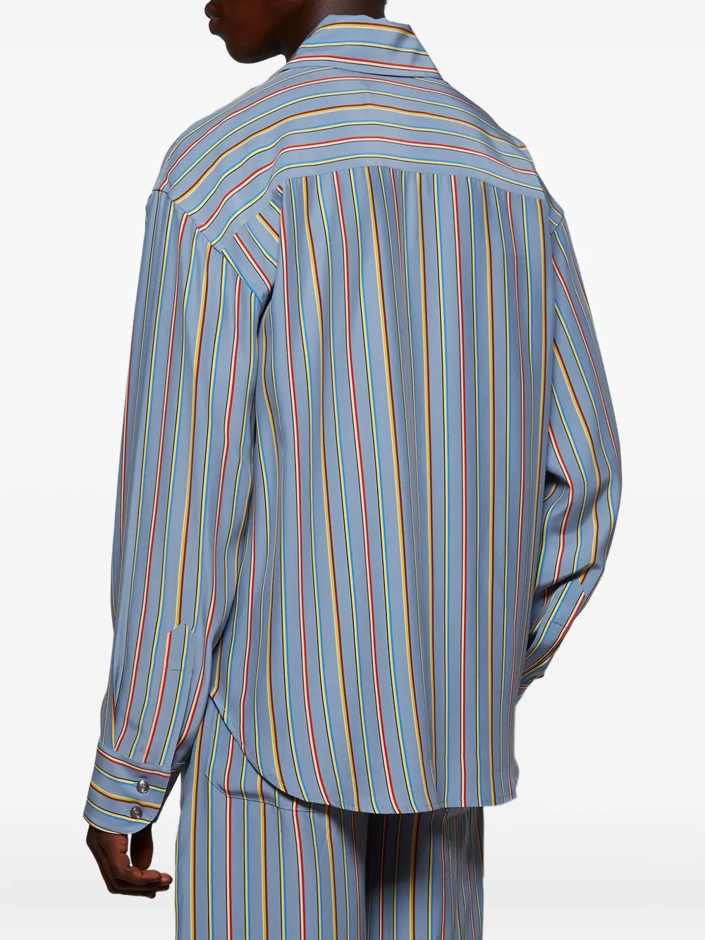 The Elder Statesman stripe jacquard shirt Blauw