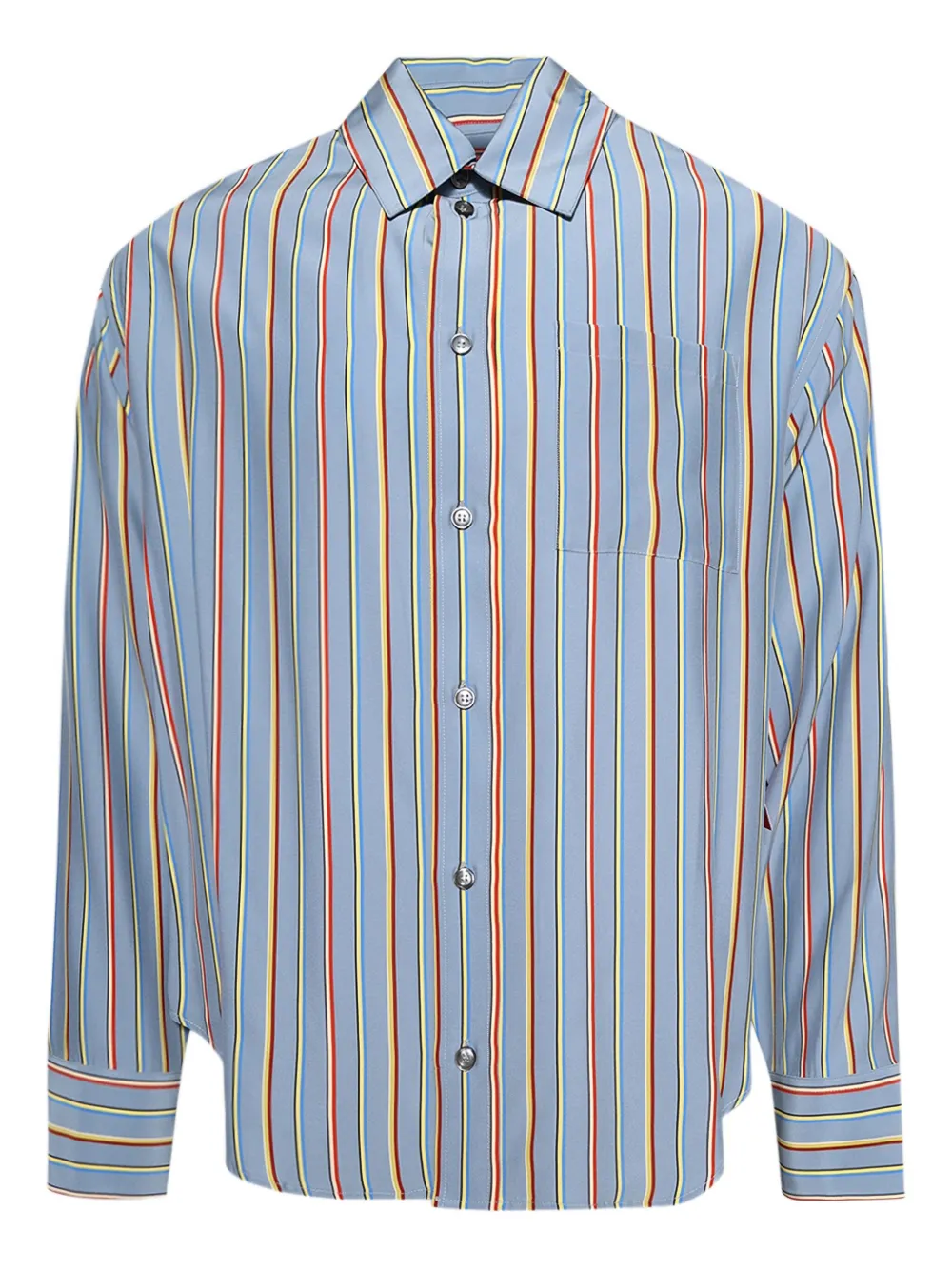 The Elder Statesman stripe jacquard shirt Blauw