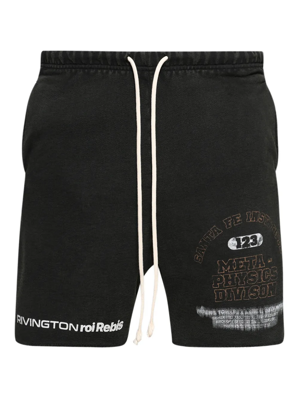RRR123 drawstring graphic-print shorts | Black | Image 1