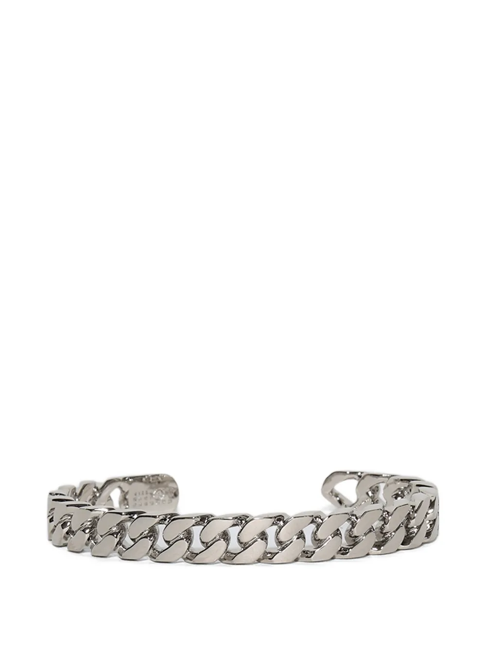 MM6 Maison Margiela enamel logo cuff bracelet - Argento