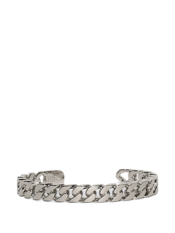 MM6 Maison Margiela Enamel Logo Cuff Bracelet | Silver | FARFETCH KW