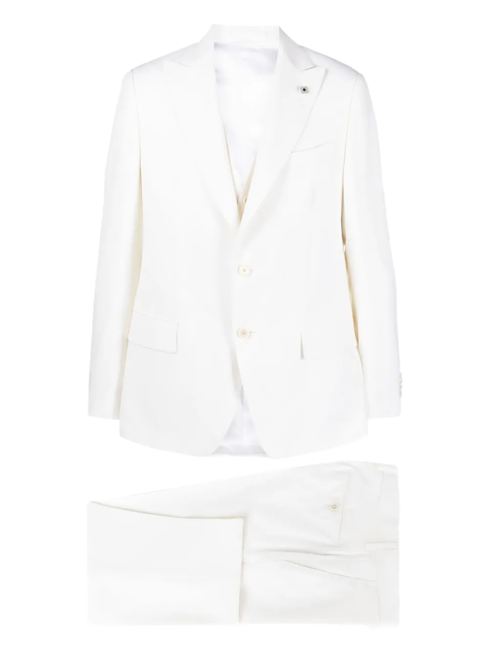 Lardini three-piece wool suit | White | Image 1