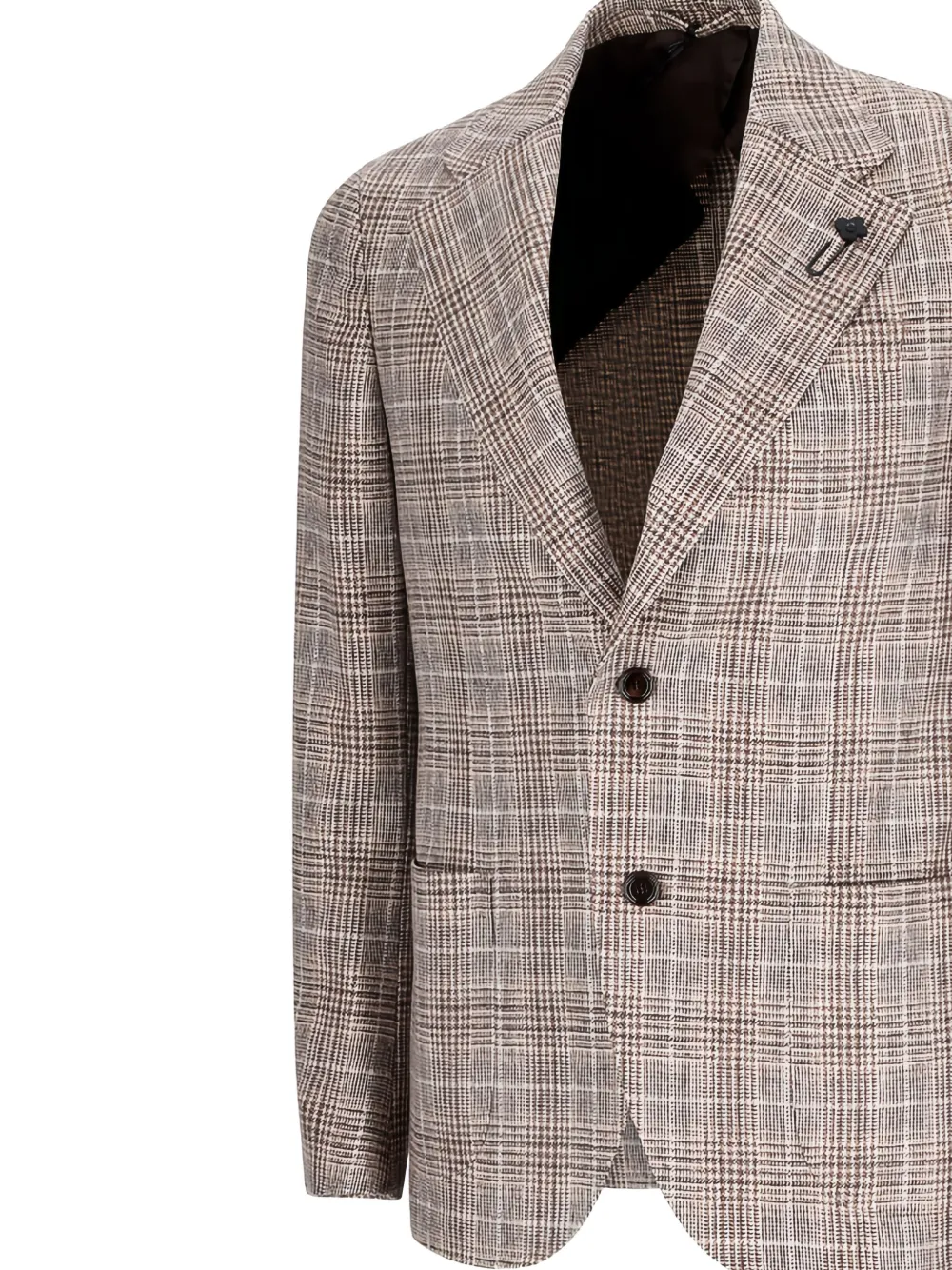 Lardini checked two-button jacket Beige
