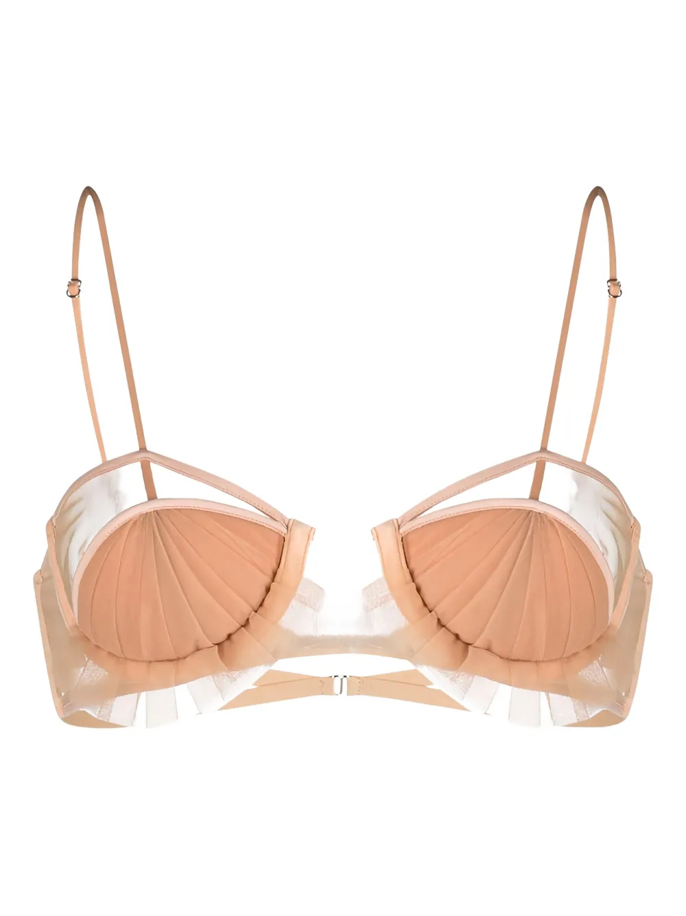 shell-shaped ruffled bra