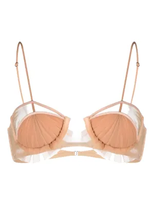 NENSI DOJAKA Pink ストレッチ Chiffon Bra Nensi Dojaka Pink Calvin Klein Edition Mesh Unlined Triangle