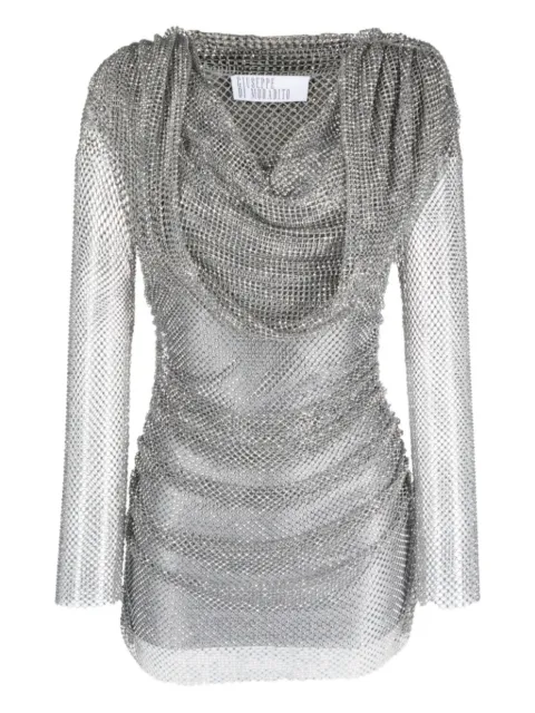 Giuseppe Di Morabito rhinestone-embellished hooded mini dress