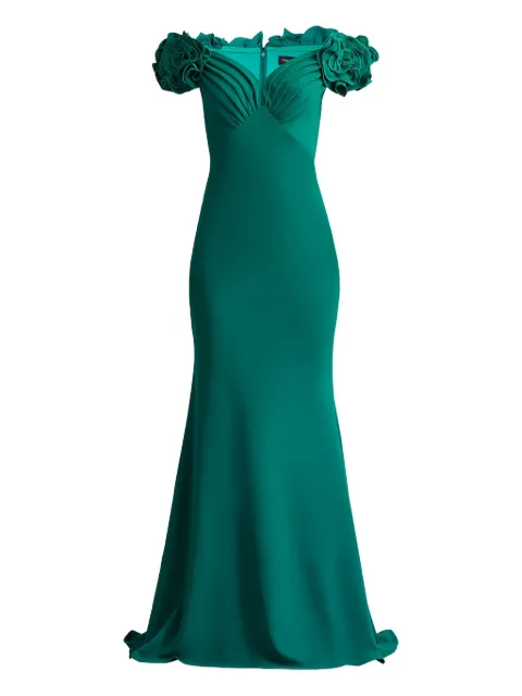Tadashi Shoji ruched gown
