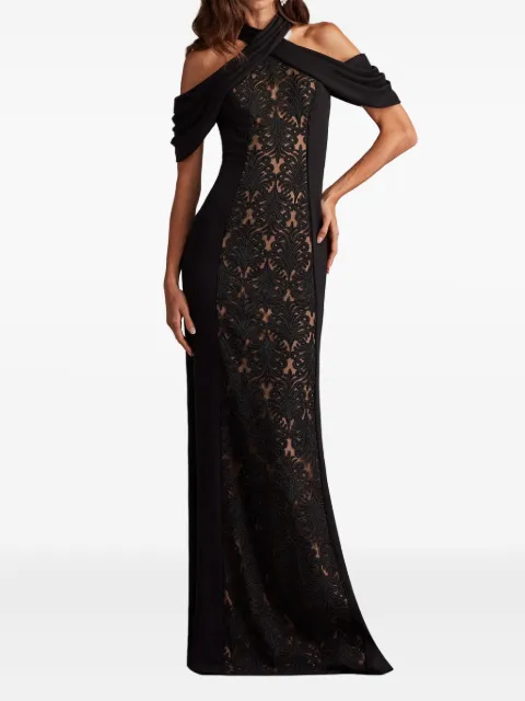 Tadashi Shoji فستان سهرة مطرز بدانتيل وبأكتاف مكشوفة