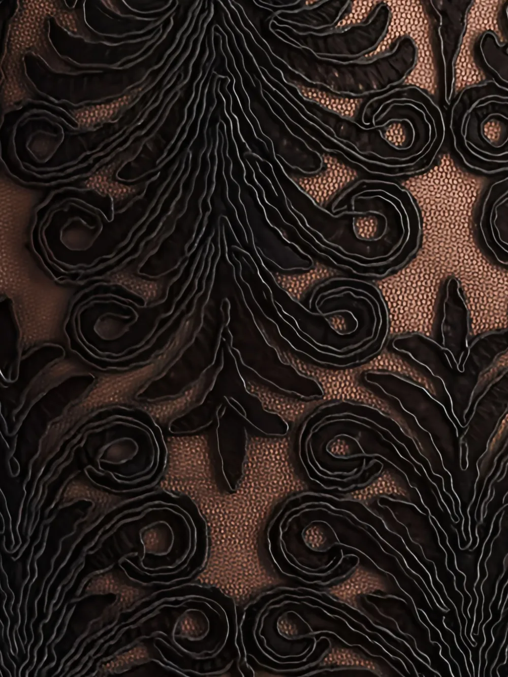 Tadashi Shoji Off-shoulder jurk met geborduurd kant Zwart