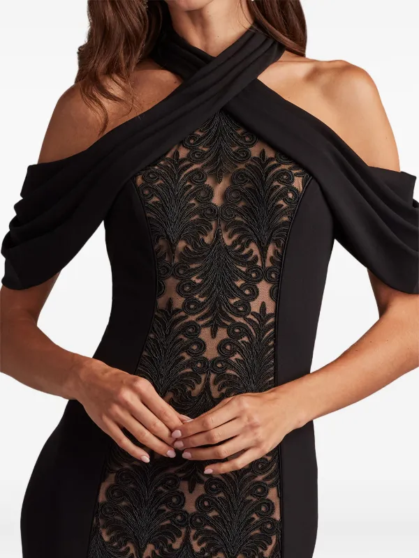 新品☆ TADASHI SHOJI サイズXS ブラック　【TADA112】 Amazon.com: Tadashi Shoji Women's ONE Shldr L/S LACE Gown